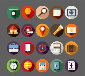 圆形商务图标矢量模板